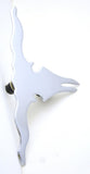 Longhorn Skull Cut Out Mini Emblem 6 5/8" x 3 1/4" Chrome 2 Stud Mount GG#90222