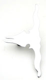 Longhorn Skull Cutout Mini Emblem 6 5/8" x 3 1/4" Chrome 2 Stud Mount GG#90222
