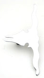 Longhorn Skull Cut Out Mini Emblem 6 5/8" x 3 1/4" Chrome 2 Stud Mount GG#90222