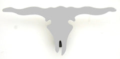 Longhorn Skull Cutout Mini Emblem 6 5/8" x 3 1/4" Chrome 2 Stud Mount GG#90222