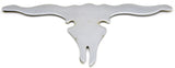 Cutout Longhorn Steer Skull 3-1/4" x 6-5/8" Chrome Steel Tape Mnt GG#90223 Each