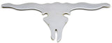 Cutout Longhorn Steer Skull 3-1/4" x 6-5/8" Chrome Steel Tape Mnt GG#90223 Each