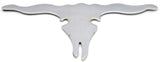 Cut Out Longhorn Steer Skull 3-1/4" x 6-5/8" Chrome Steel Tape Mnt GG#90223 Each