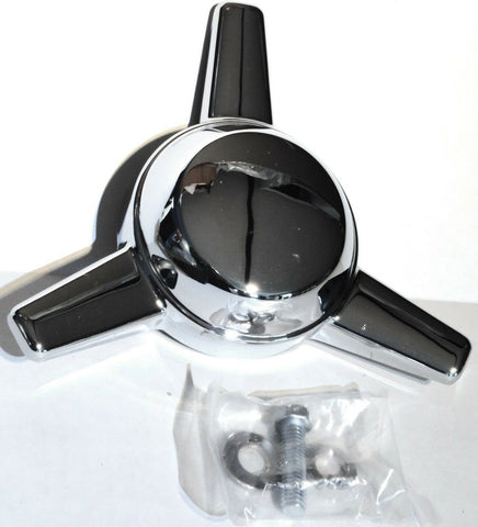 Semi Trk Wheel Hub Cap Spinner 3 Straight Bar Left Hand Chrome Plastic GG#90311
