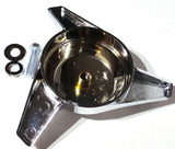 Hub Cap Spinner 3 Bar Left Hand Chrome Plastic 1-1/2" Wing Stud Mount GG#90317
