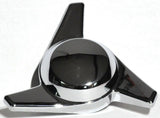 Hub Cap Spinner 3 Bar Left Hand Chrome Plastic 1-1/2" Wing Stud Mount GG#90317