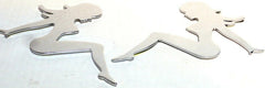 Cutout Sitting Nude Set Small Chrome Plated Tape Mount 6" #90491, 90501 Pair
