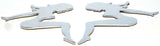 Cutout Sitting Nude Set Small Chrome Plated Tape Mount 6" #90491, 90501 Pair