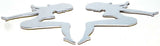 Cutout Sitting Nude Set Small Chrome Plated Tape Mount 6" #90491, 90501 Pair