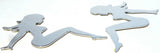 Cutout Sitting Nude Set Small Chrome Plated Tape Mount 6" #90491, 90501 Pair