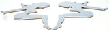 Cutout Sitting Nude Set Small Chrome Plated Tape Mount 6" #90491, 90501 Pair