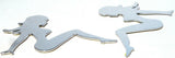 Cutout Sitting Nude Set Small Chrome Plated Tape Mount 6" #90491, 90501 Pair