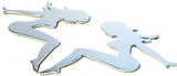 Cutout Sitting Nude Set Small Chrome Plated Tape Mount 6" #90491, 90501 Pair
