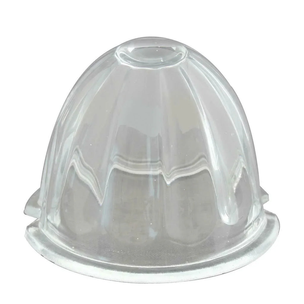 GG Light Lens Watermelon Style Clear Glass 3 1/2" OD 2 Screw Holes #92806 Each