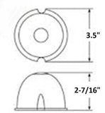GG Light Lens Watermelon Style Clear Glass 3 1/2" OD 2 Screw Holes #92806 Each