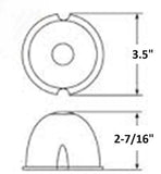 GG Light Lens Watermelon Style Clear Glass 3 1/2" OD 2 Screw Holes #92806 Each