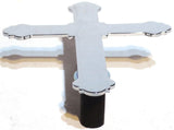 Cutout Religious Cross Chrome Plated Stud Mount Medium  9" Tall GG#93030