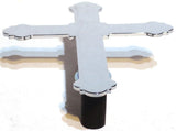 Cutout Religious Cross Chrome Plated Stud Mount Medium  9" Tall GG#93030