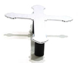 Cutout Religious Cross Chrome Plated Stud Mount Medium  9" Tall GG#93030