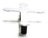 Cutout Religious Cross Chrome Plated Stud Mount Medium  9" Tall GG#93030