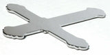 Cutout cross small chrome tape mount for Peterbilt  Kenworth Freightliner Ford