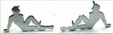 GG Hat Pins Sitting Male Face Right & Face Left Chrome Plated #93110 Pair