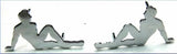 GG Hat Pins Sitting Male Face Right & Face Left Chrome Plated #93110 Pair