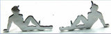 GG Hat Pins Sitting Male Face Right & Face Left Chrome Plated #93110 Pair