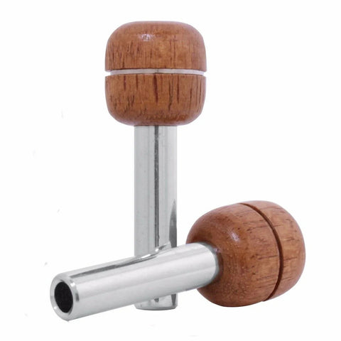 Door Lock Knobs Round for Pre 1995 Cars & Trucks Walnut Screw on GG#93312-Pair