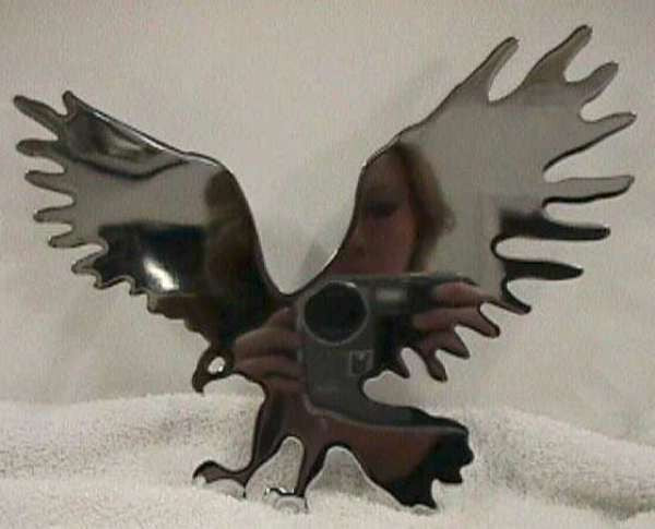 Cutouts Eagle Face Right & Left Stud Mount Chrome 9-1/2" (W) GG#94033-34 Pair