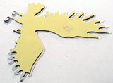 Cutout eagle small face to the left chrome metal tape mount Peterbilt Kenworth