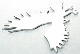 Cutout eagle small face to the left chrome metal tape mount Peterbilt Kenworth