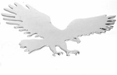 Cutout eagle small face to the right chrome metal tape mount Peterbilt Kenworth