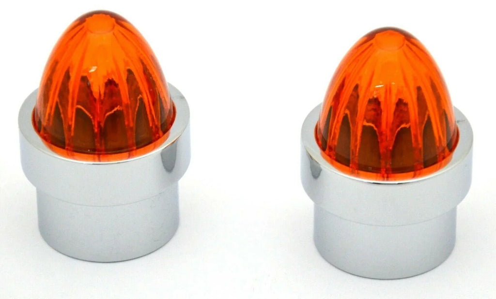 Bumper Guide Top for 1" Pipe Plastic Amber Lens Chrome Aluminum GG#94760 Pair