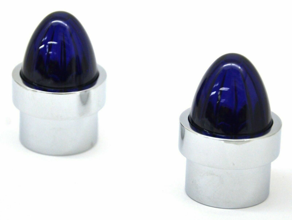 Bumper Guide Top for 1" Pipe Plastic Blue Lens Chrome Aluminum GG#94761-Pair