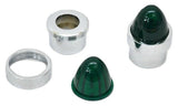 Bumper Guide Top for 1" Pipe Plastic Green Lens Chrome Aluminum GG#94763 Pair