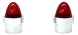 Bumper Guide Top for 1" Pipe Plastic Red Lens Chrome Aluminum Base GG#94765 Pair