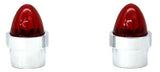Bumper Guide Top for 1" Pipe Plastic Red Lens Chrome Aluminum Base GG#94765 Pair