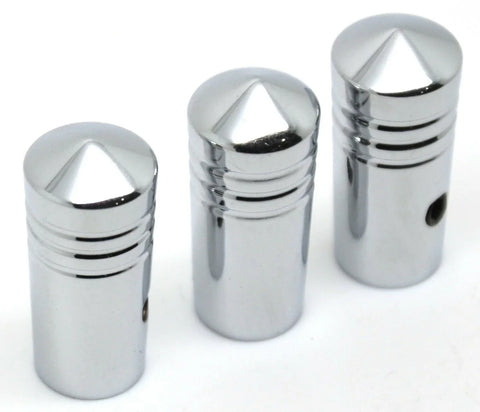 Peterbilt Toggle Switch Extensions Mini Cone Pointed Chrome Aluminum 1"-3 Pcs