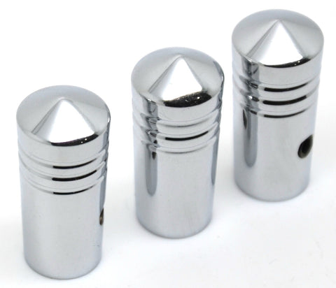 3-Toggle Switch Extensions Universal Fit Cone Pointed Chrome 1-1/8 Tall GG#95200