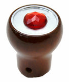 GG Dimmer Knob Rosewood Red Jewel Stainless Plaque Set Screw Mount #95655