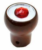 GG Dimmer Knob Rosewood Red Jewel Stainless Plaque Set Screw Mount #95655
