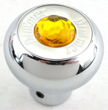 Deluxe Dimmer Control Knob Amber Jewel SS Block Letter for 1/4" Shaft GG#95660