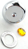 Deluxe Dimmer Control Knob Amber Jewel SS Block Letter for 1/4" Shaft GG#95660