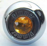 Deluxe Dimmer Control Knob Amber Jewel SS Block Letter for 1/4" Shaft GG#95660