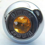 Deluxe Dimmer Control Knob Amber Jewel SS Block Letter for 1/4" Shaft GG#95660