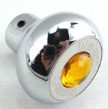 Deluxe Dimmer Control Knob Amber Jewel SS Block Letter for 1/4" Shaft GG#95660
