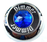 Deluxe Dimmer Control Knob Blue Jewel SS Block Letter for 1/4" Shaft GG#95661