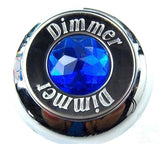 Deluxe Dimmer Control Knob Blue Jewel SS Block Letter for 1/4" Shaft GG#95661