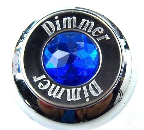 Deluxe Dimmer Control Knob Blue Jewel SS Block Letter for 1/4" Shaft GG#95661